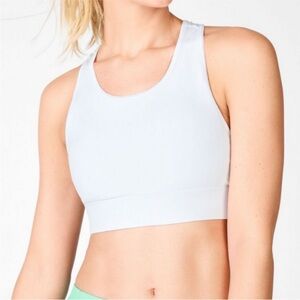 Fabletics Women's On The go Medium Impact Sport Bra Bright White